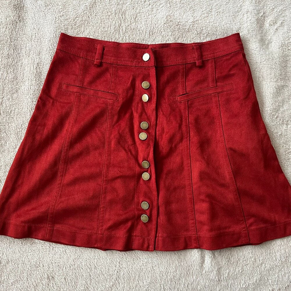 Zara Women's Orange and Red Skirt